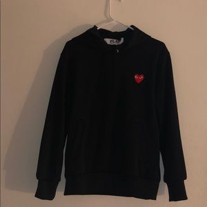 NWT COMME des GARÇONS Black Hoodie Sweatshirt
